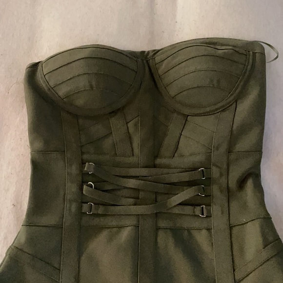Corset Bandage Dress Olive Size XS - Picture 6 of 6